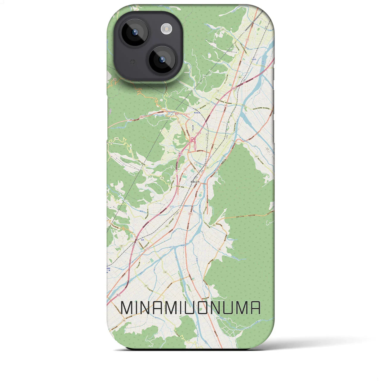 【南魚沼（新潟県）】地図柄iPhoneケース（バックカバータイプ）