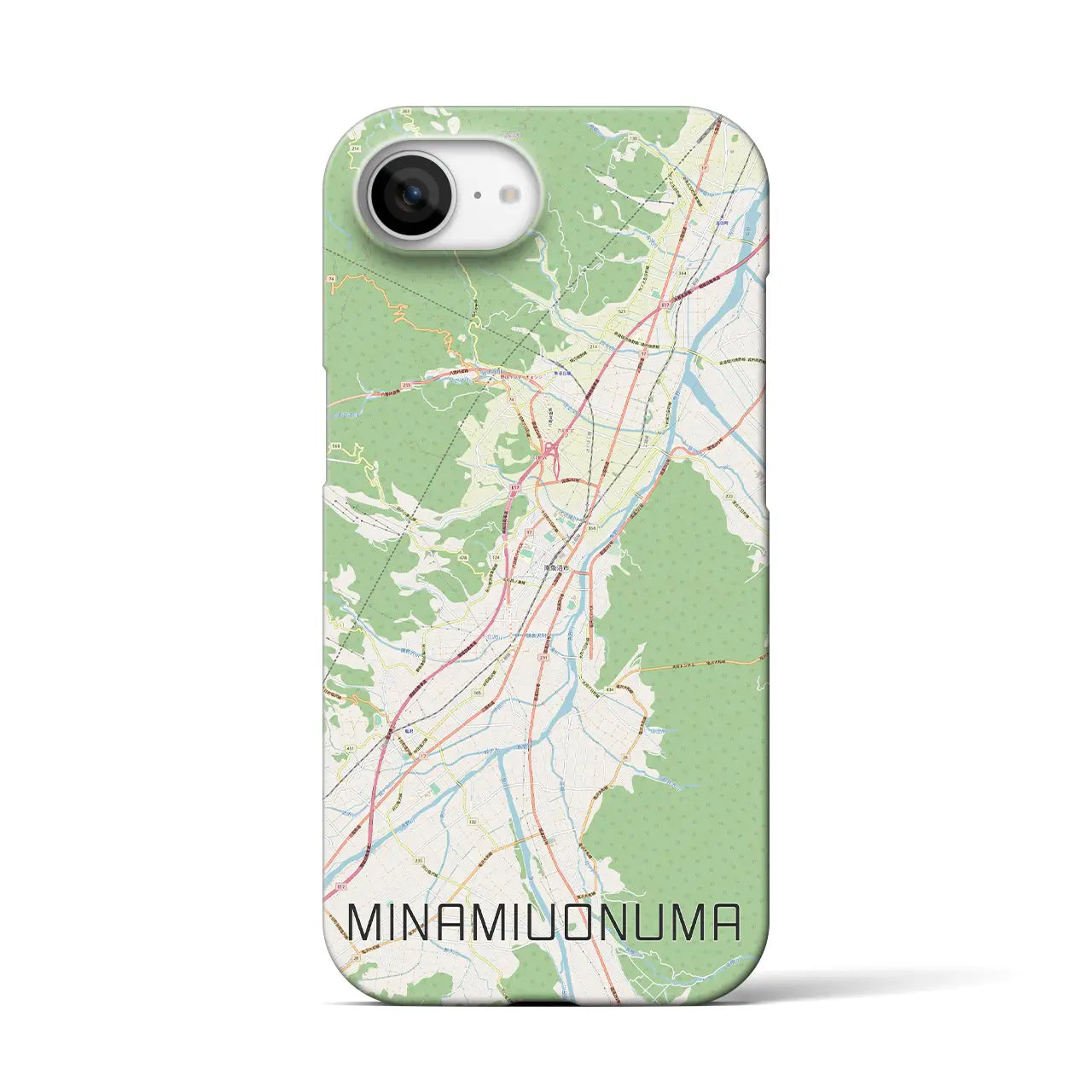 【南魚沼（新潟県）】地図柄iPhoneケース（バックカバータイプ）
