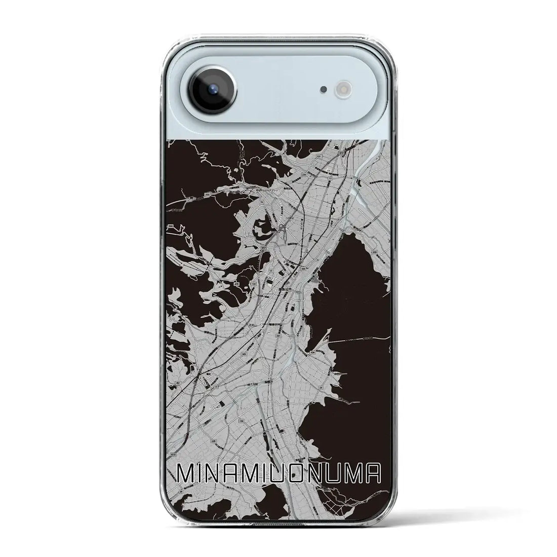 【南魚沼（新潟県）】地図柄iPhoneケース（クリアタイプ）モノトーン・iPhone 17 Pro Max 用