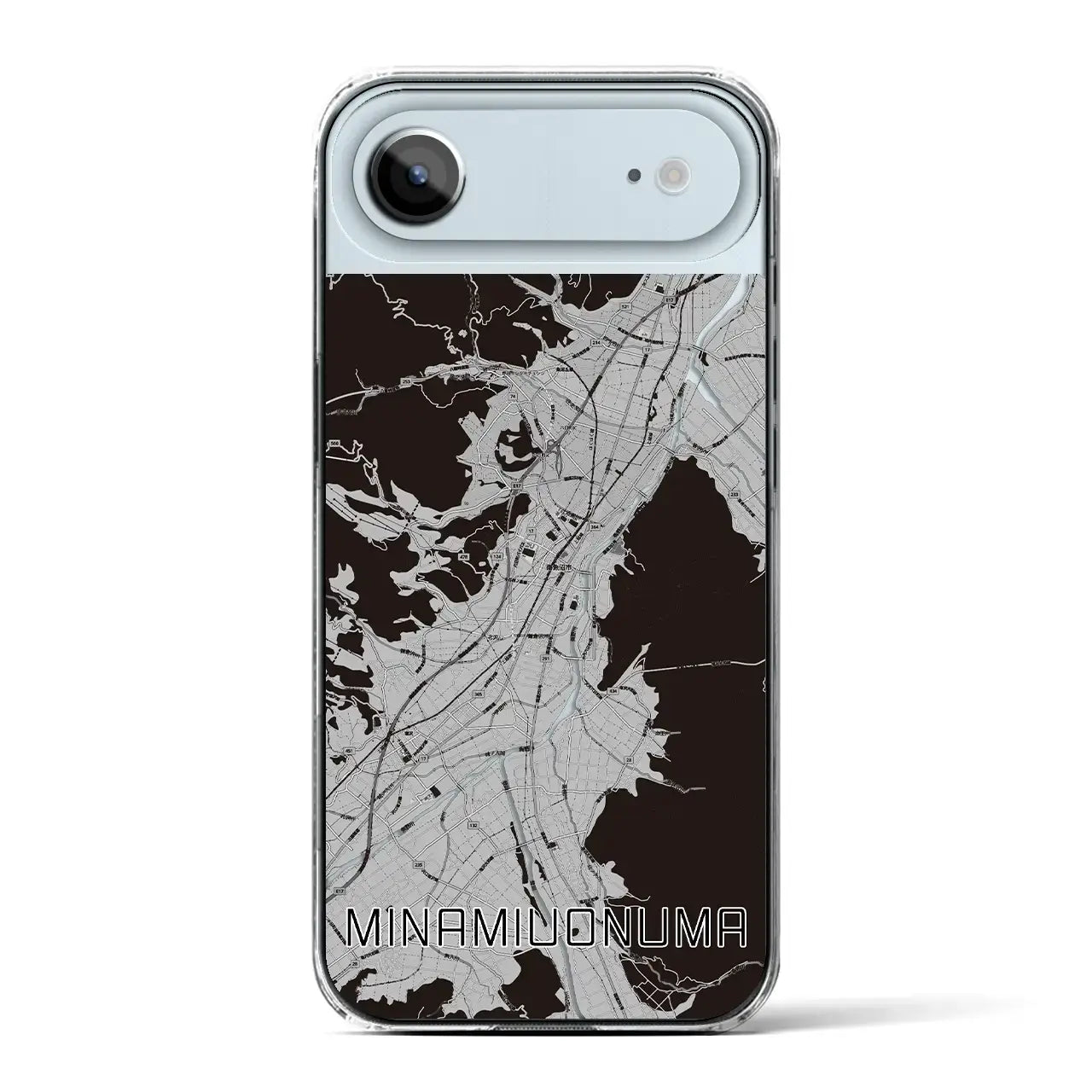 【南魚沼（新潟県）】地図柄iPhoneケース（クリアタイプ）モノトーン・iPhone 17 Pro Max 用