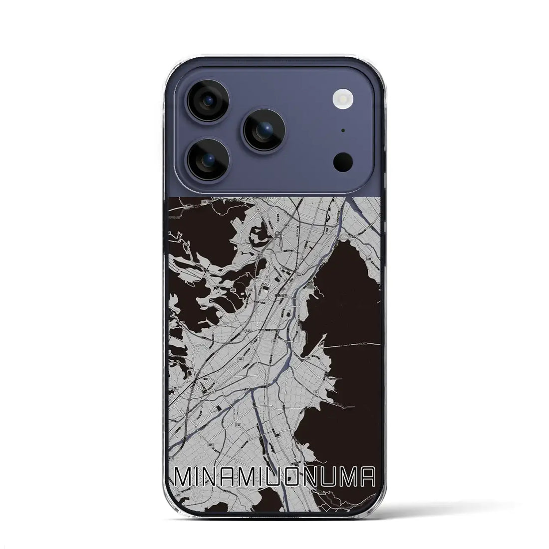 【南魚沼(新潟県)】地図柄iPhoneケース(クリアタイプ)モノトーン・iPhone 17 Pro Max 用