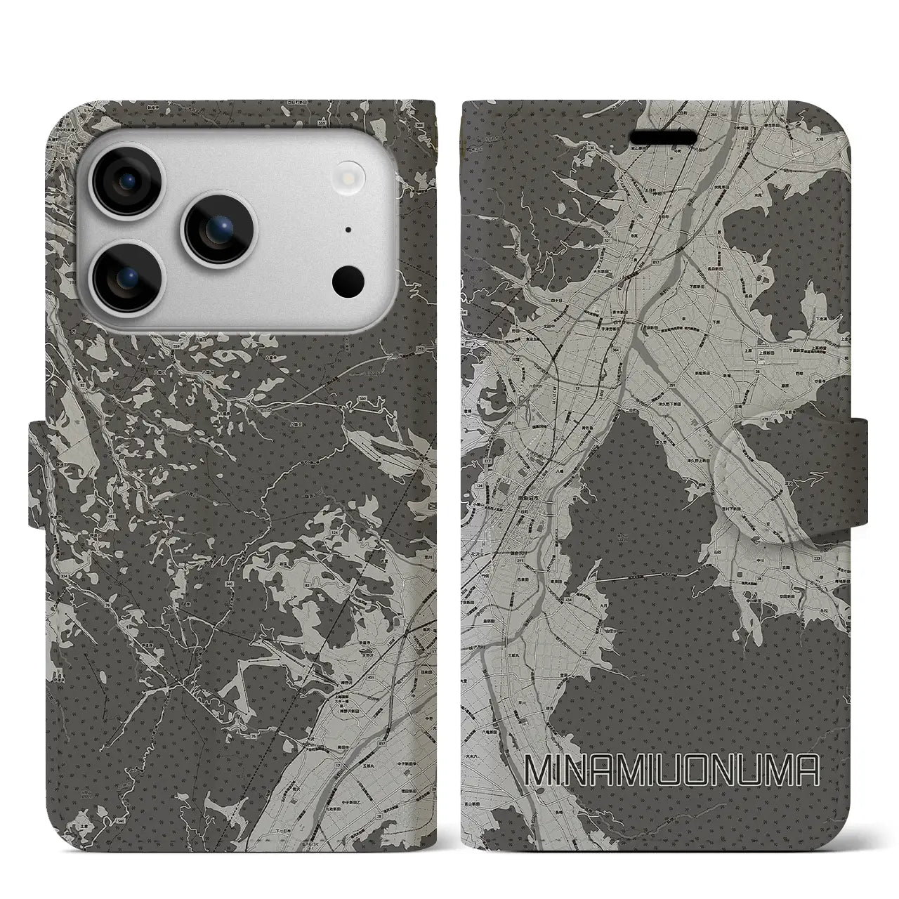 【南魚沼（新潟県）】地図柄iPhoneケース（手帳タイプ）