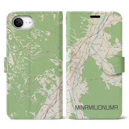 【南魚沼（新潟県）】地図柄iPhoneケース（手帳タイプ）