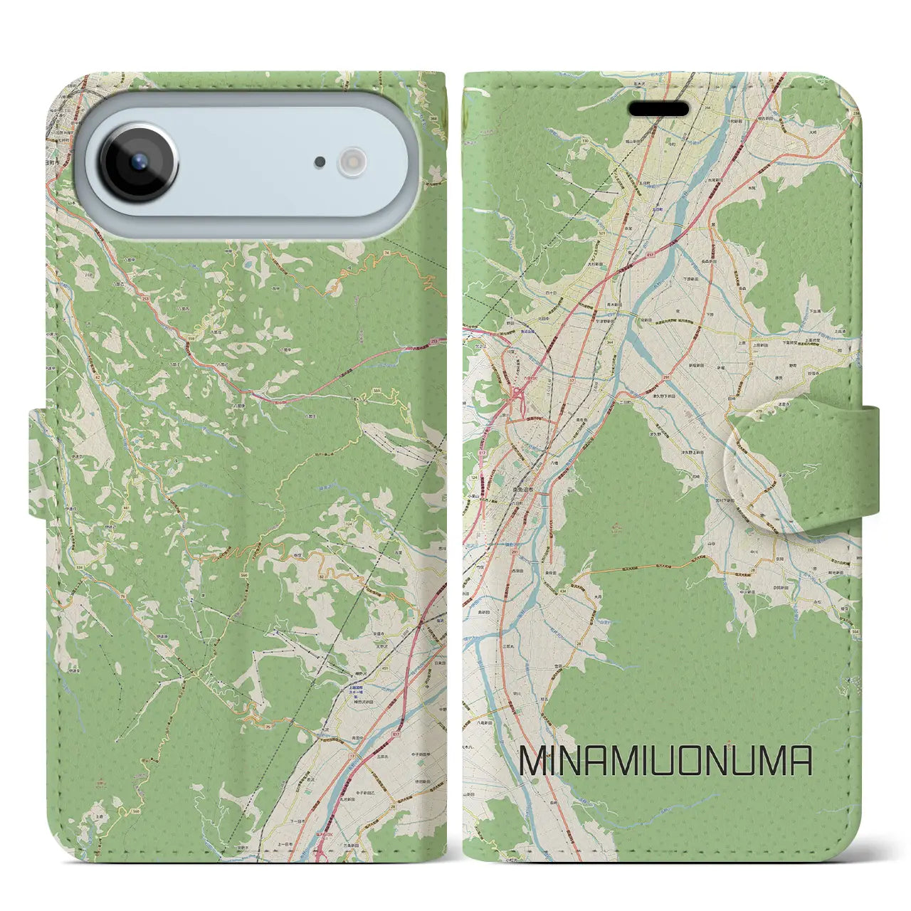 【南魚沼（新潟県）】地図柄iPhoneケース（手帳タイプ）