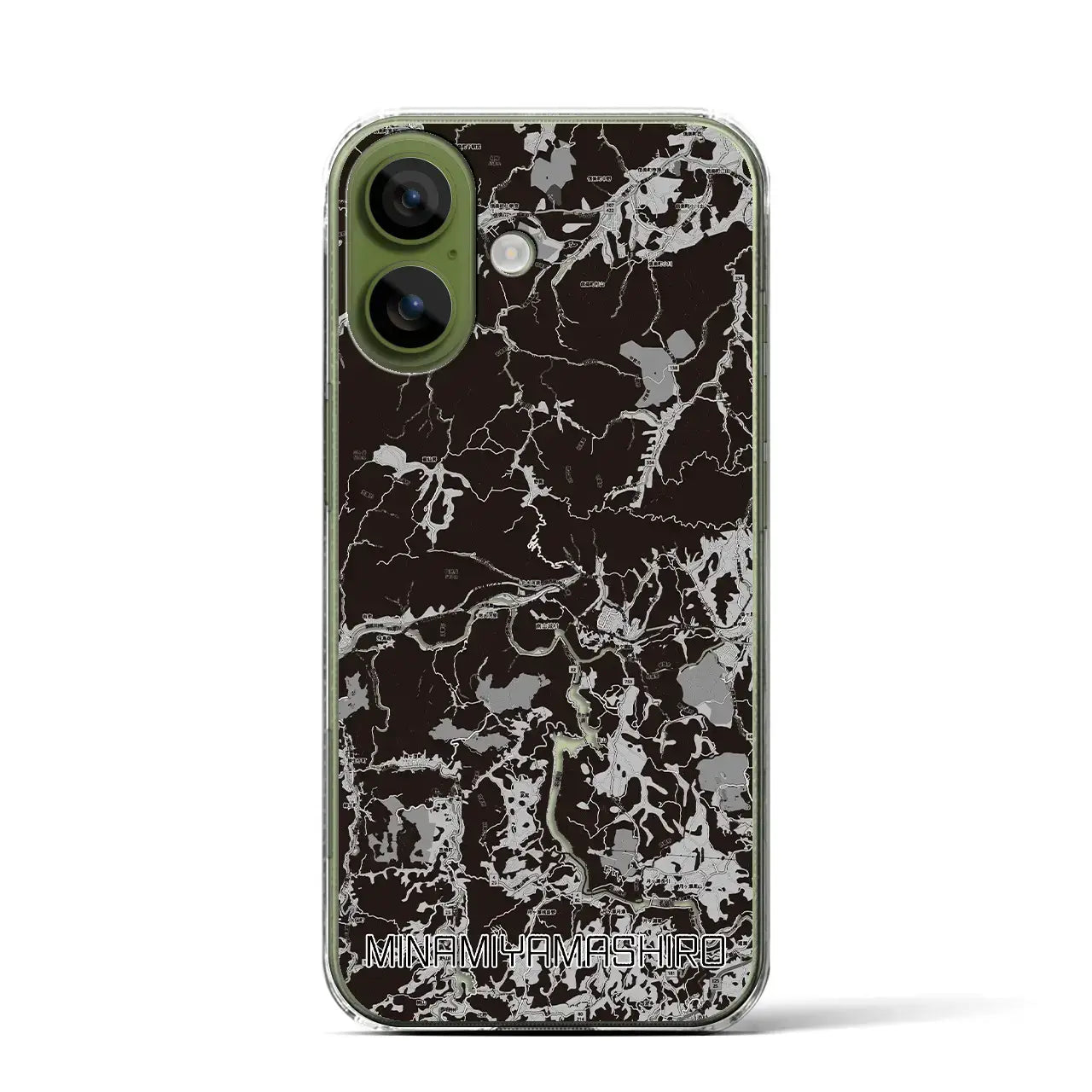 【南山城（京都府）】地図柄iPhoneケース（クリアタイプ）モノトーン・iPhone 17 Pro Max 用