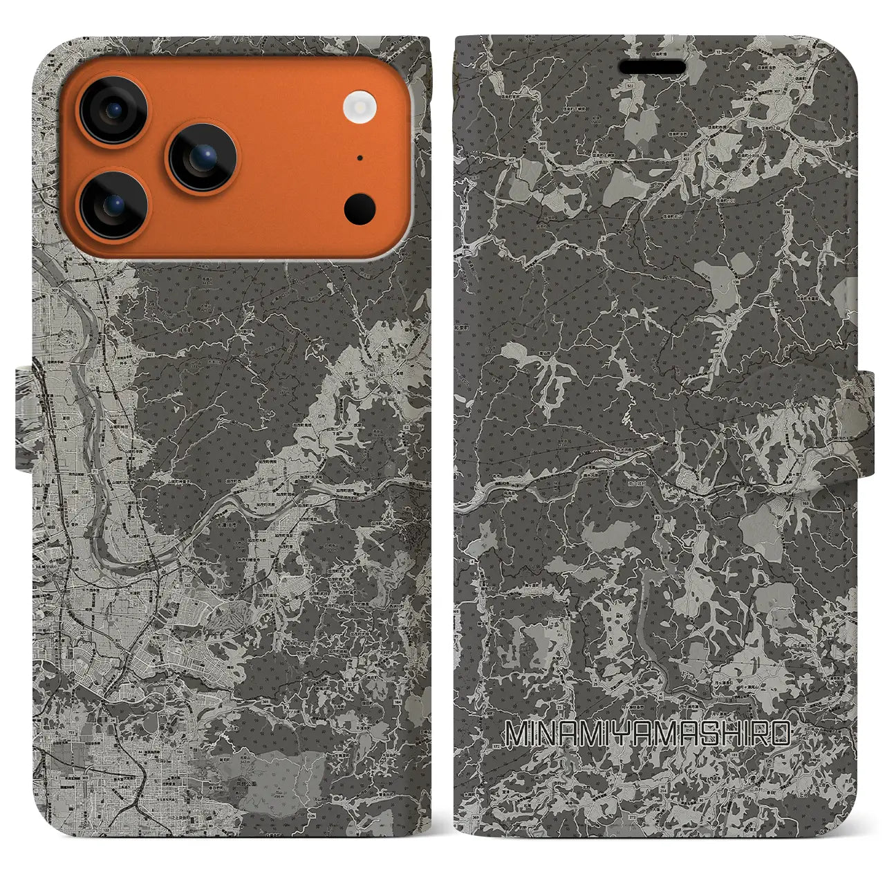 【南山城（京都府）】地図柄iPhoneケース（手帳タイプ）