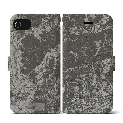 【南山城（京都府）】地図柄iPhoneケース（手帳タイプ）モノトーン・iPhone SE（第3 / 第2世代） / 8 / 7 / 6s / 6 用