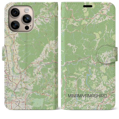 【南山城（京都府）】地図柄iPhoneケース（手帳タイプ）ナチュラル・iPhone 16 Plus 用