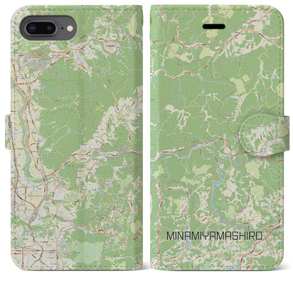 【南山城（京都府）】地図柄iPhoneケース（手帳タイプ）ナチュラル・iPhone 8Plus /7Plus / 6sPlus / 6Plus 用