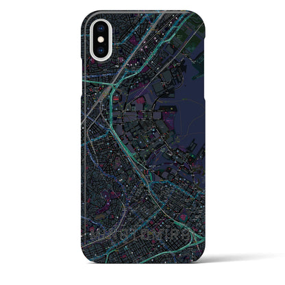 【みなとみらい（神奈川県）】地図柄iPhoneケース（バックカバータイプ）