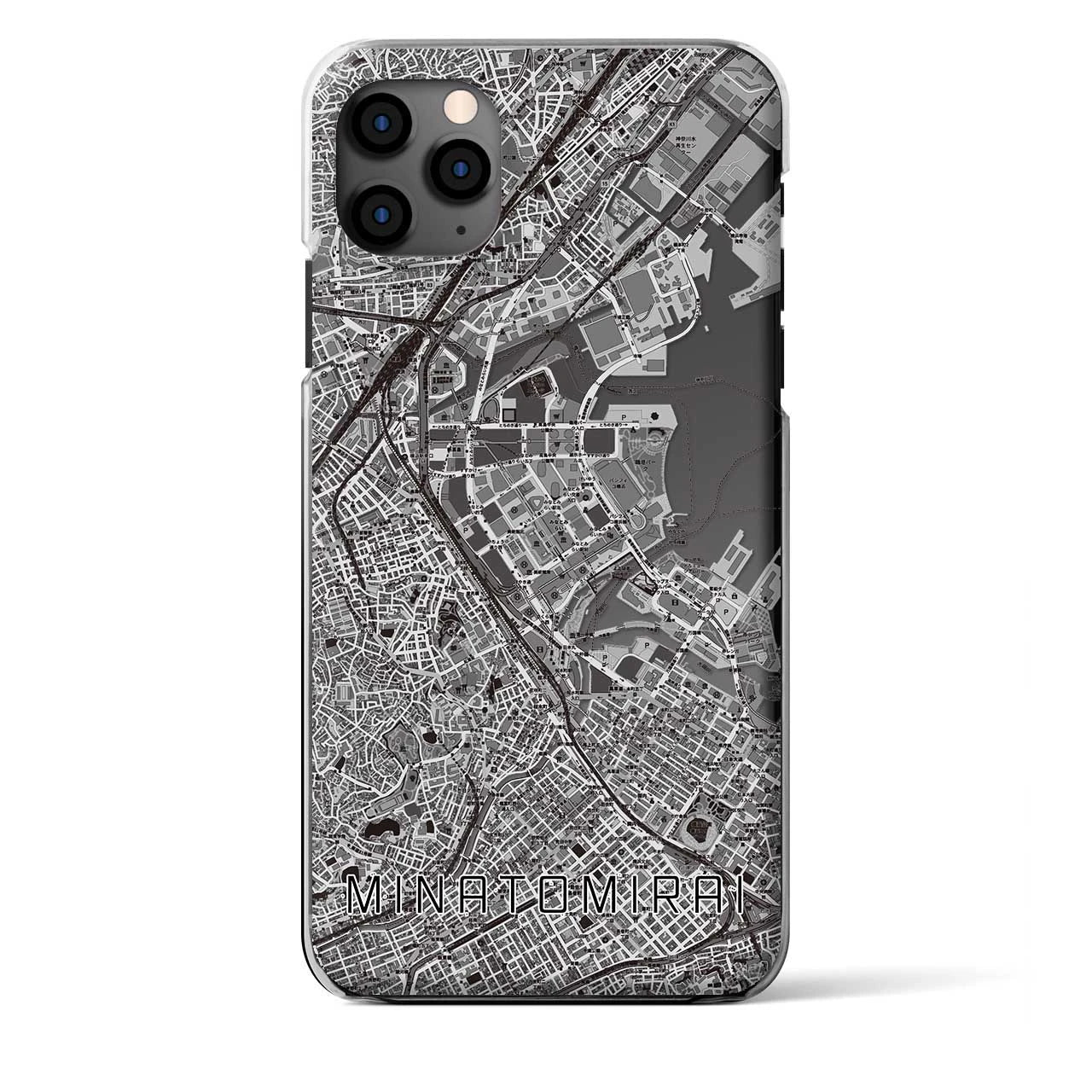 【みなとみらい（神奈川県）】地図柄iPhoneケース（クリアタイプ）