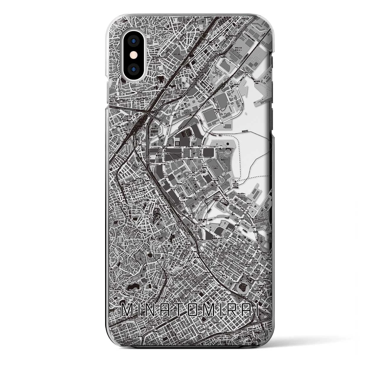 【みなとみらい（神奈川県）】地図柄iPhoneケース（クリアタイプ）