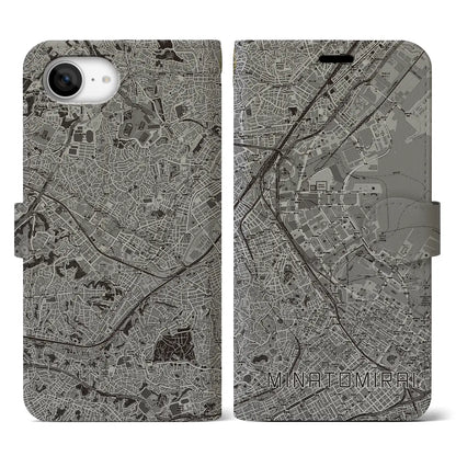 【みなとみらい（神奈川県）】地図柄iPhoneケース（手帳タイプ）