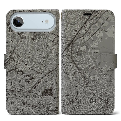 【みなとみらい（神奈川県）】地図柄iPhoneケース（手帳タイプ）