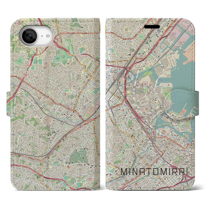 【みなとみらい（神奈川県）】地図柄iPhoneケース（手帳タイプ）
