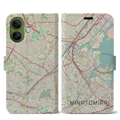 【みなとみらい（神奈川県）】地図柄iPhoneケース（手帳タイプ）