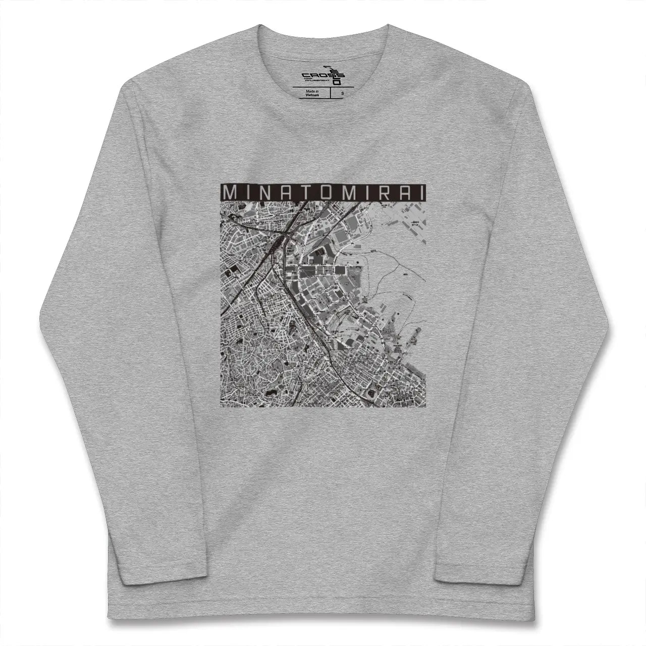 【みなとみらい（神奈川県）】地図柄ロングスリーブTシャツ