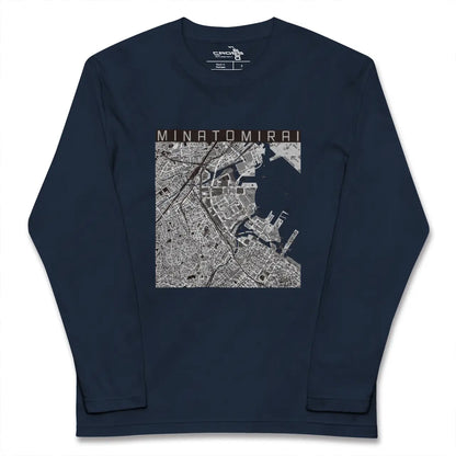 【みなとみらい（神奈川県）】地図柄ロングスリーブTシャツ