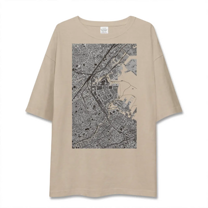 【みなとみらい（神奈川県）】地図柄ビッグシルエットTシャツ