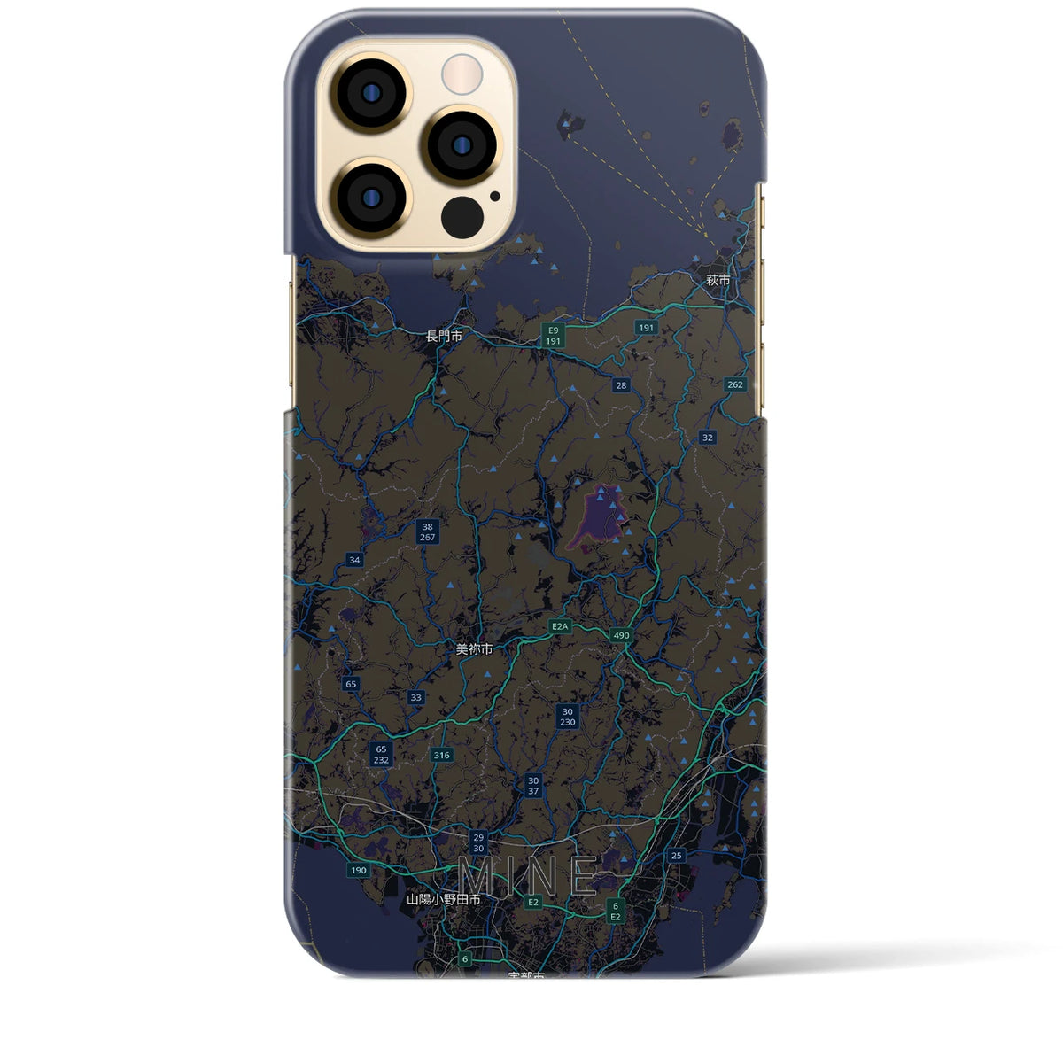 【美祢2（山口県）】地図柄iPhoneケース（バックカバータイプ）