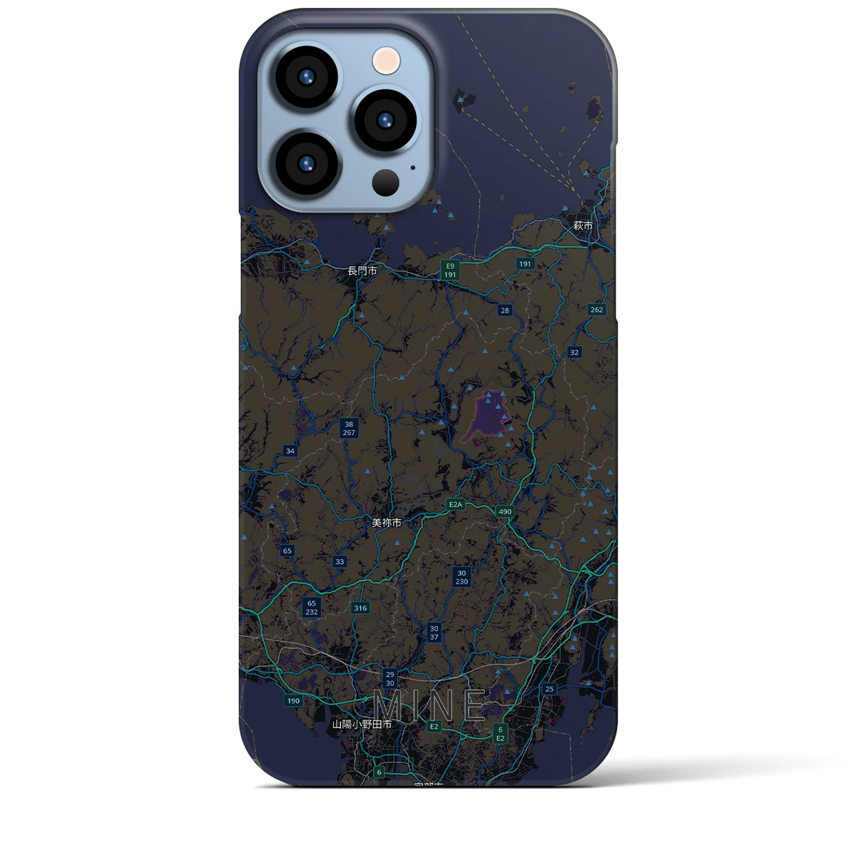 【美祢2（山口県）】地図柄iPhoneケース（バックカバータイプ）