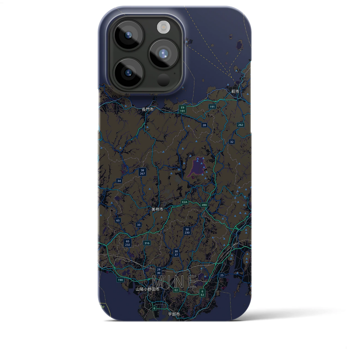 【美祢2（山口県）】地図柄iPhoneケース（バックカバータイプ）