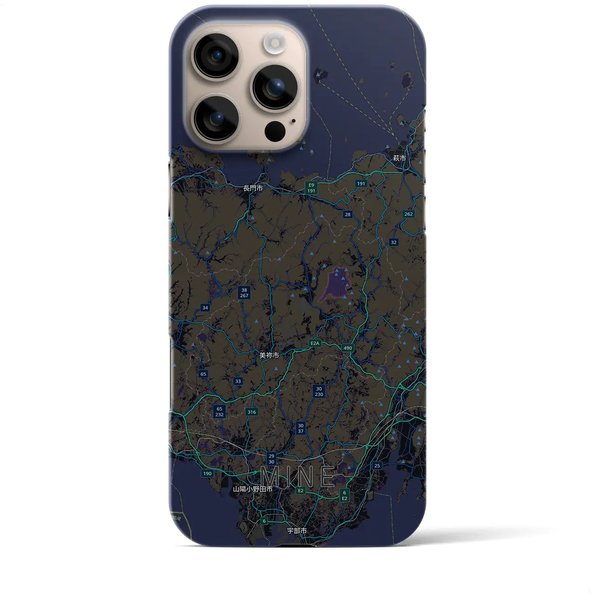 【美祢2（山口県）】地図柄iPhoneケース（バックカバータイプ）