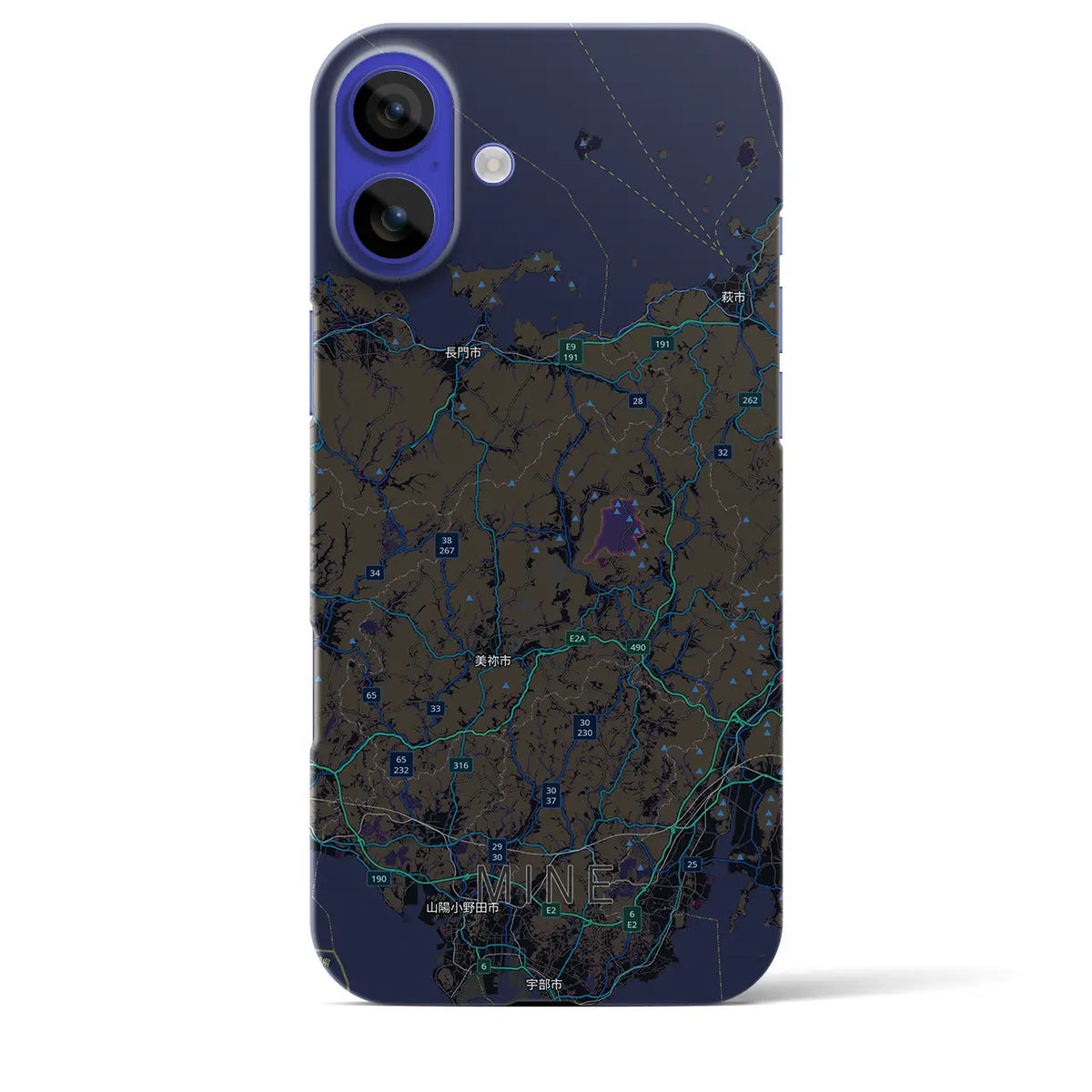 【美祢2（山口県）】地図柄iPhoneケース（バックカバータイプ）