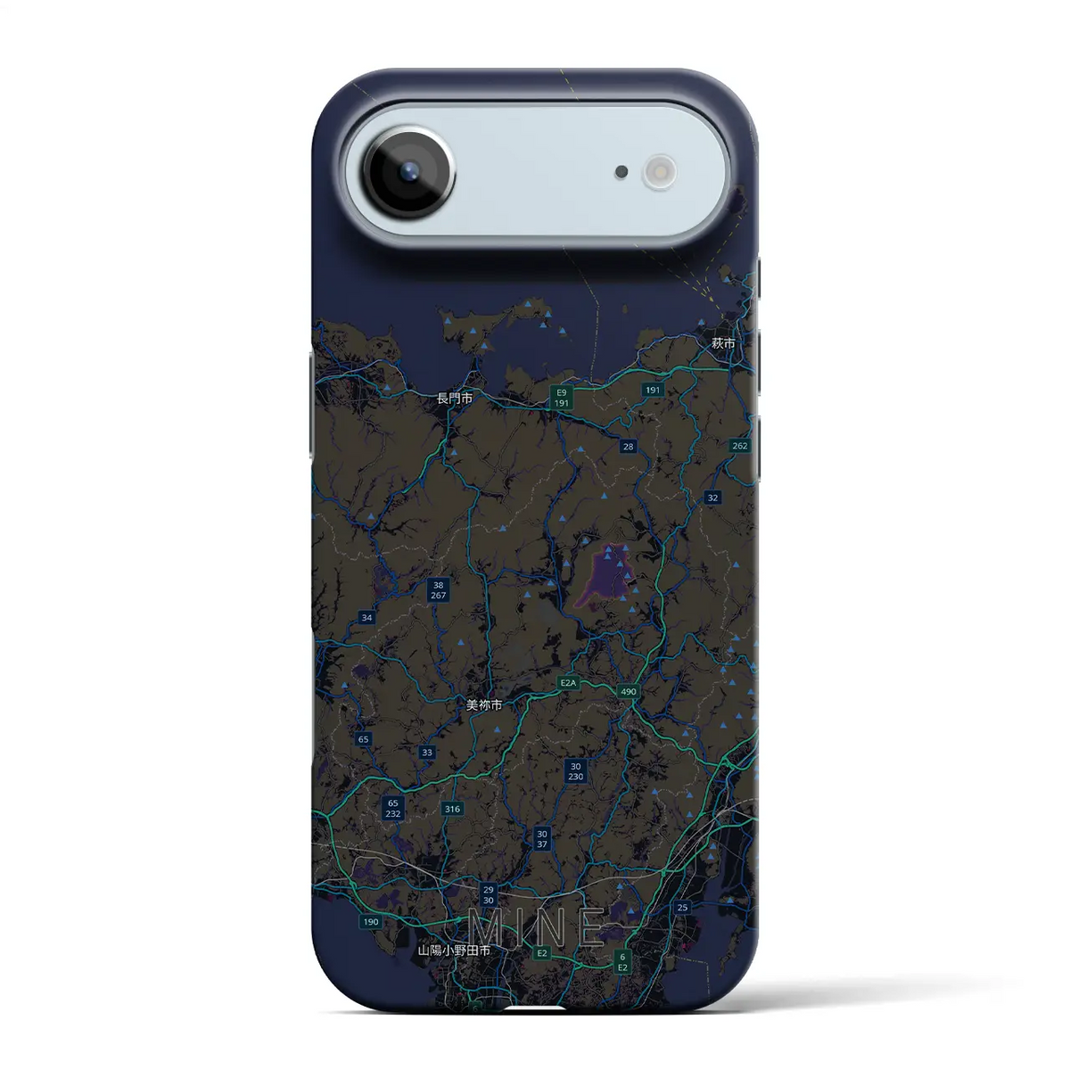 【美祢2（山口県）】地図柄iPhoneケース（バックカバータイプ）