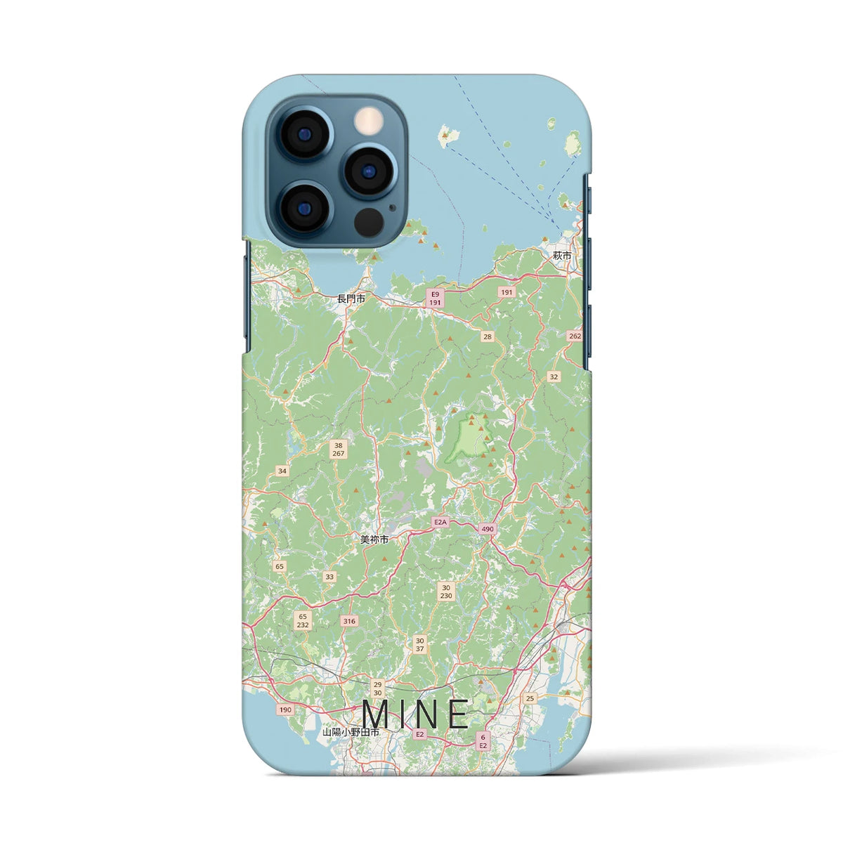 【美祢2（山口県）】地図柄iPhoneケース（バックカバータイプ）