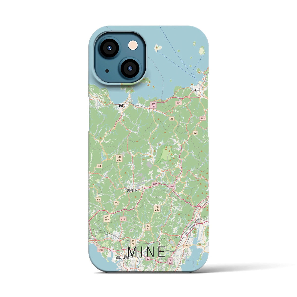 【美祢2（山口県）】地図柄iPhoneケース（バックカバータイプ）