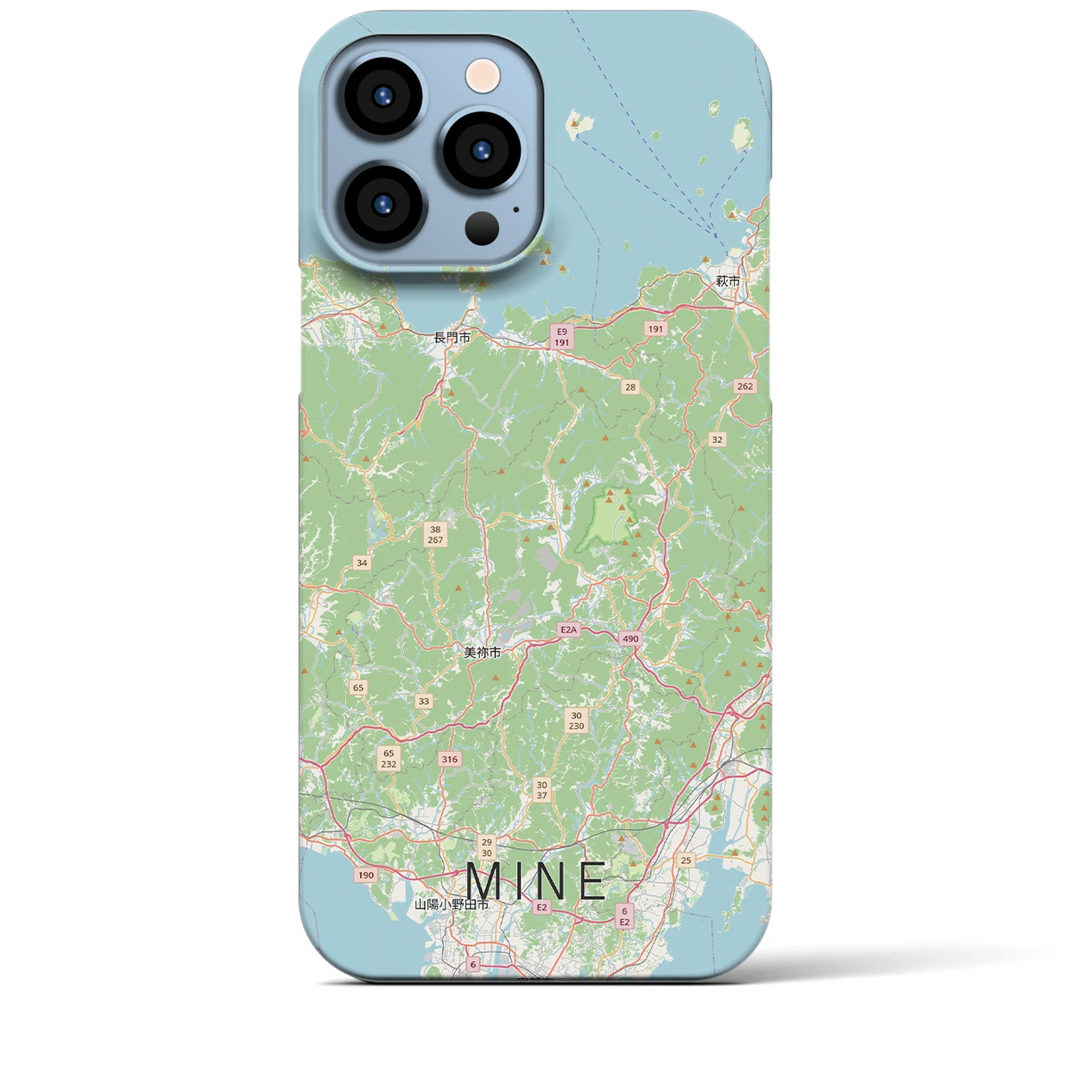 【美祢2（山口県）】地図柄iPhoneケース（バックカバータイプ）