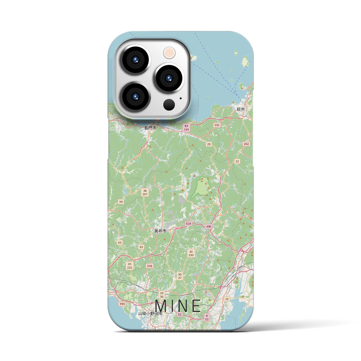 【美祢2（山口県）】地図柄iPhoneケース（バックカバータイプ）