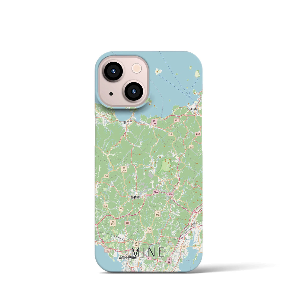 【美祢2（山口県）】地図柄iPhoneケース（バックカバータイプ）
