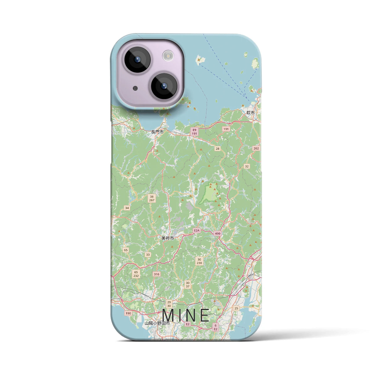 【美祢2（山口県）】地図柄iPhoneケース（バックカバータイプ）