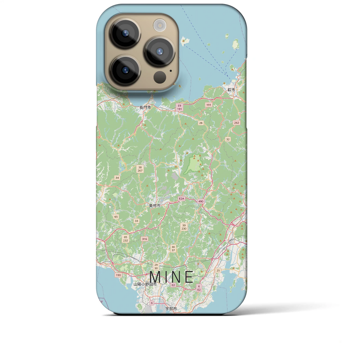 【美祢2（山口県）】地図柄iPhoneケース（バックカバータイプ）