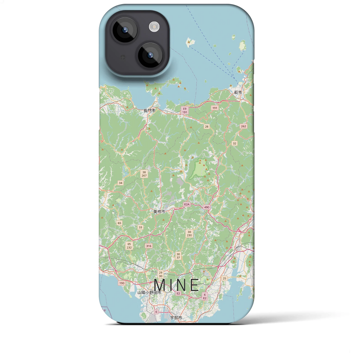 【美祢2（山口県）】地図柄iPhoneケース（バックカバータイプ）
