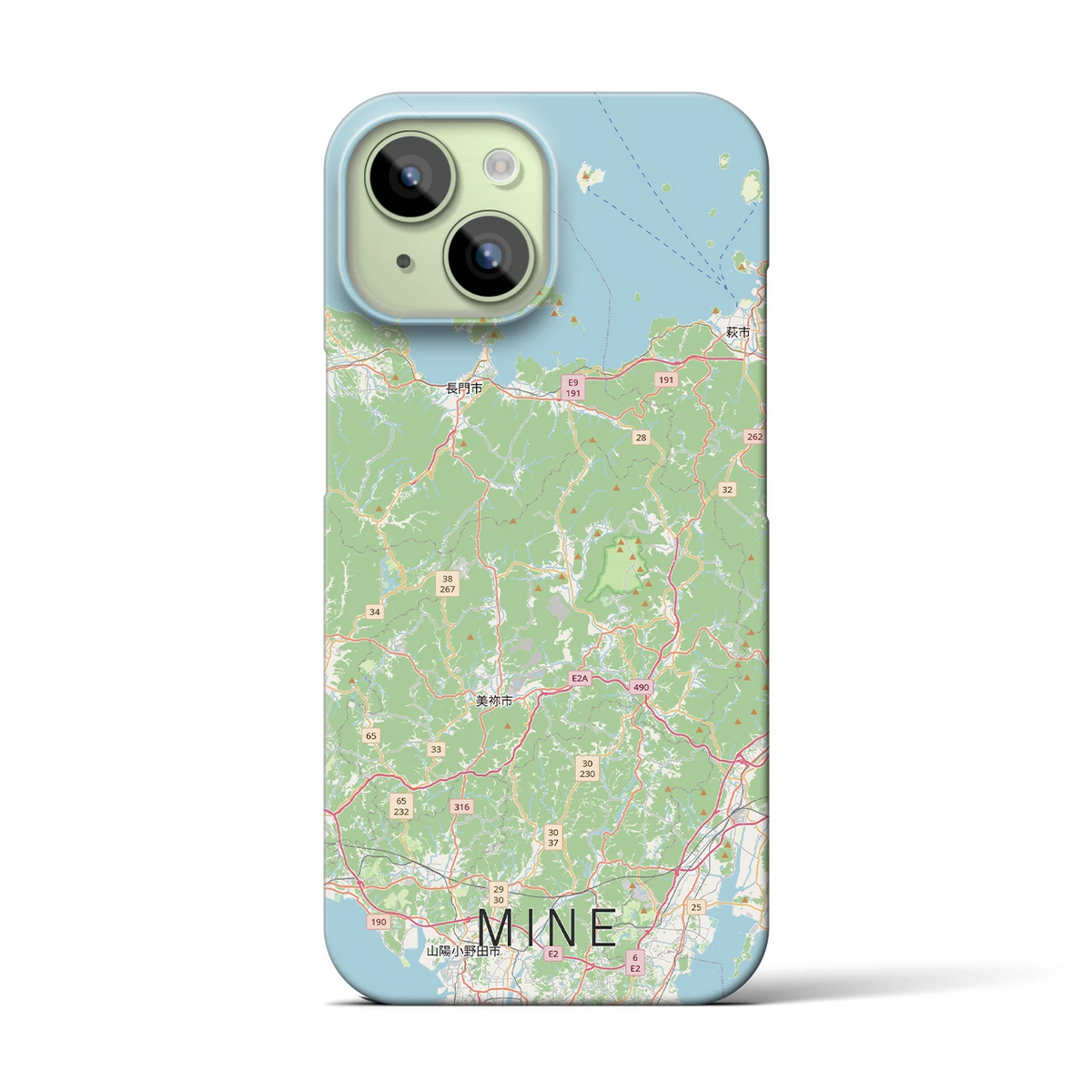 【美祢2（山口県）】地図柄iPhoneケース（バックカバータイプ）