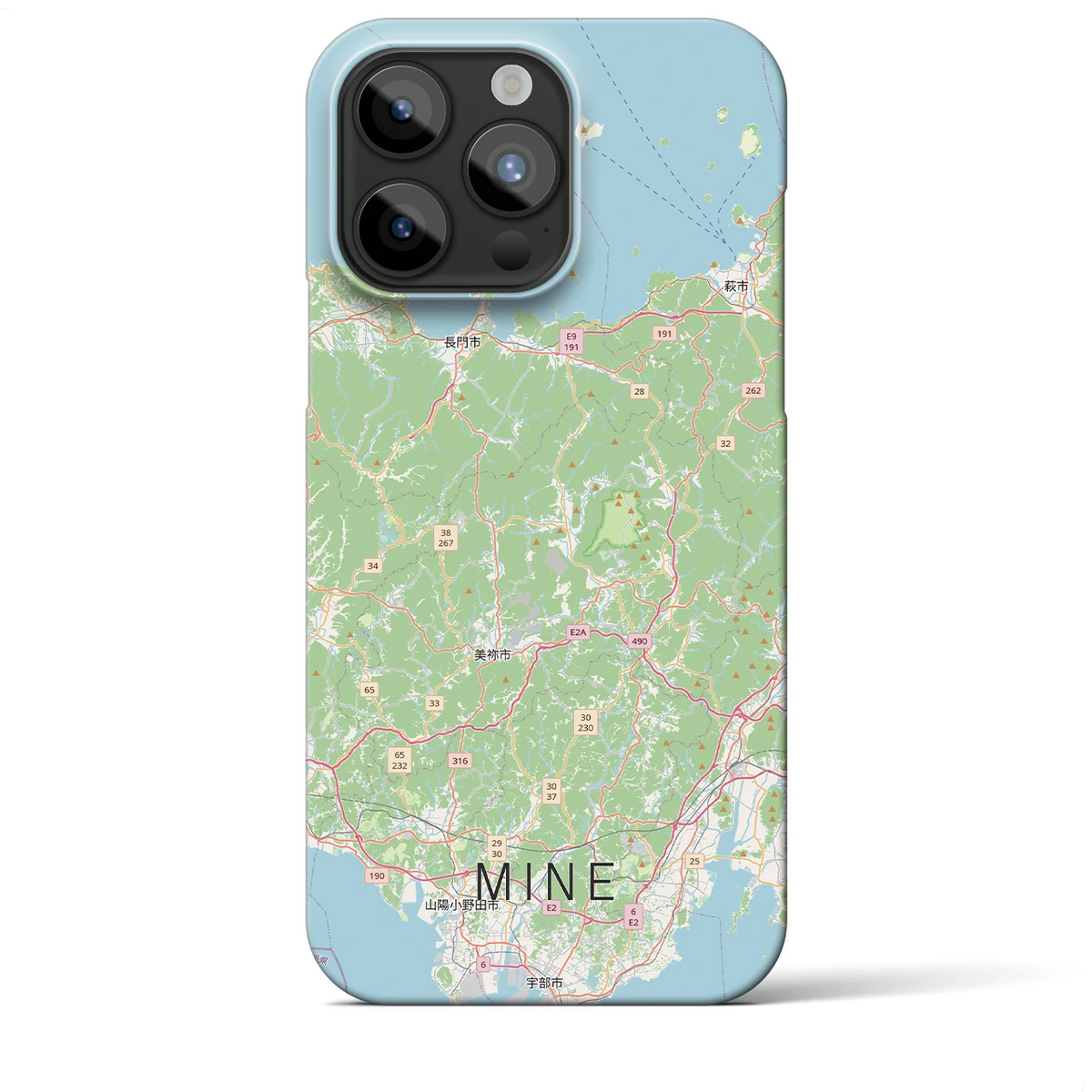 【美祢2（山口県）】地図柄iPhoneケース（バックカバータイプ）