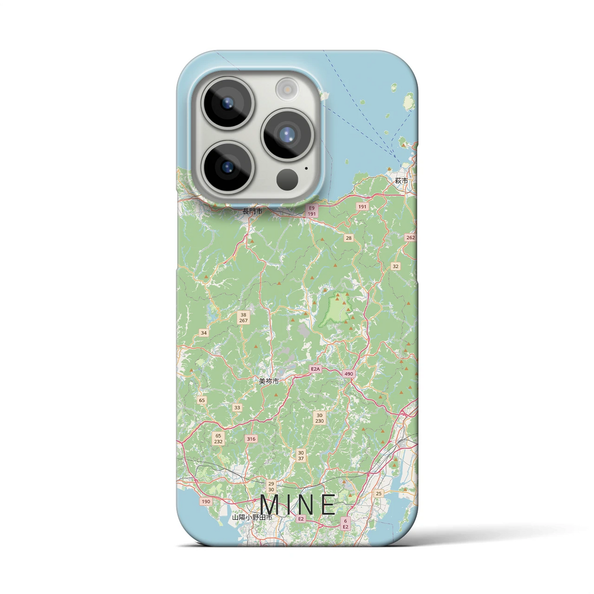 【美祢2（山口県）】地図柄iPhoneケース（バックカバータイプ）