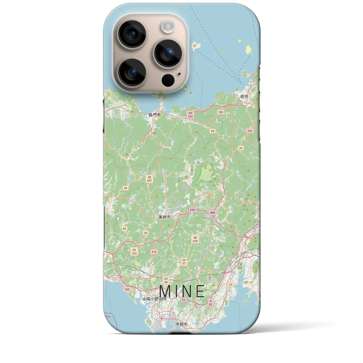 【美祢2（山口県）】地図柄iPhoneケース（バックカバータイプ）