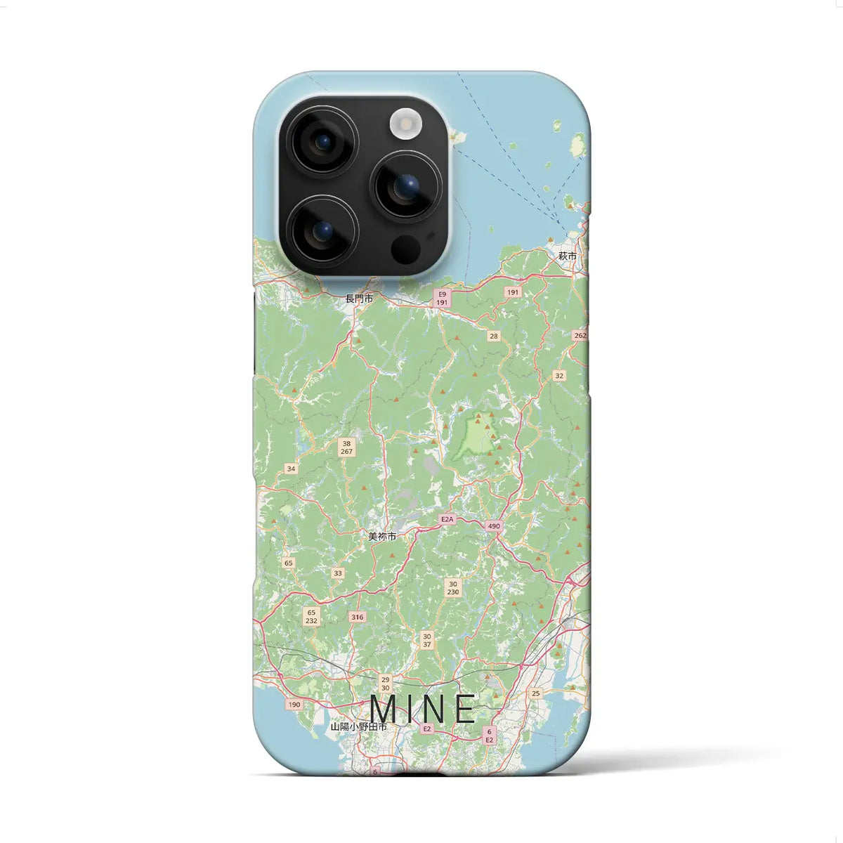 【美祢2（山口県）】地図柄iPhoneケース（バックカバータイプ）