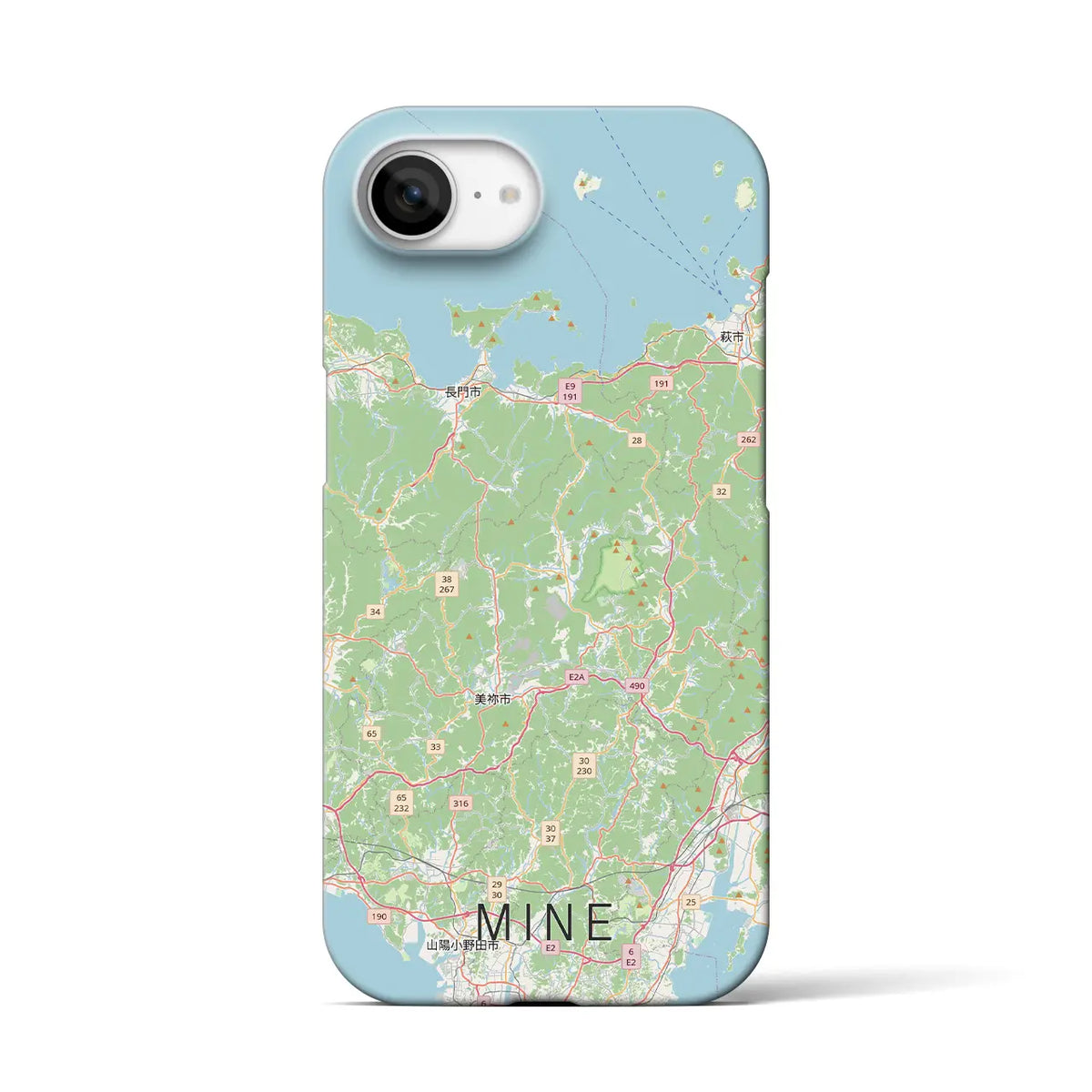 【美祢2（山口県）】地図柄iPhoneケース（バックカバータイプ）