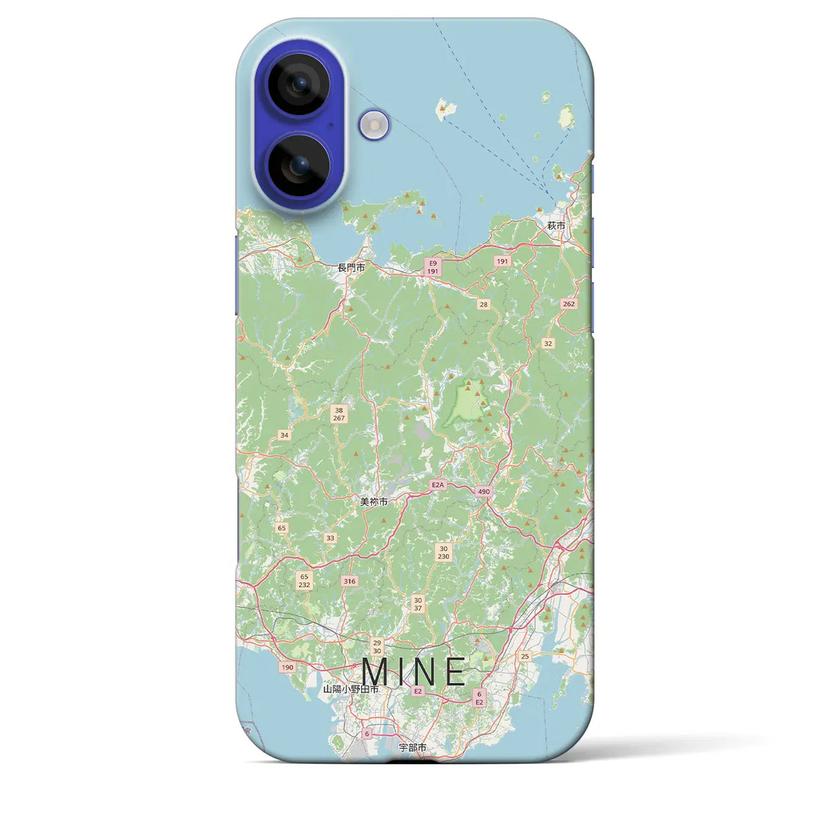 【美祢2（山口県）】地図柄iPhoneケース（バックカバータイプ）