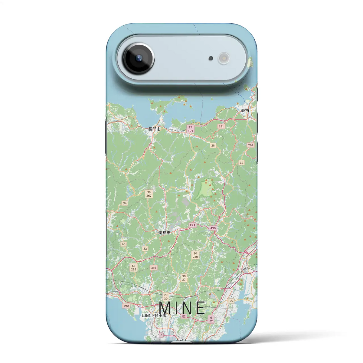 【美祢2（山口県）】地図柄iPhoneケース（バックカバータイプ）ナチュラル・iPhone 18 Pro Max / 17 Pro Max 用