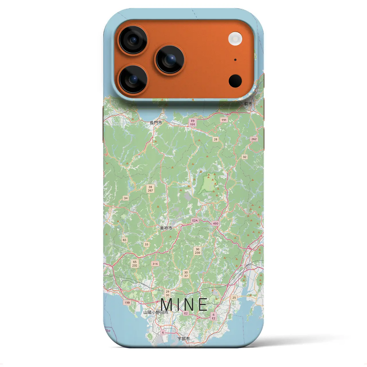 【美祢2（山口県）】地図柄iPhoneケース（バックカバータイプ）
