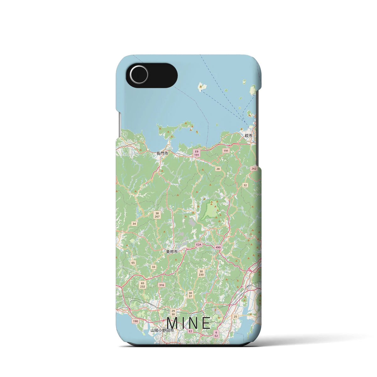 【美祢2（山口県）】地図柄iPhoneケース（バックカバータイプ）