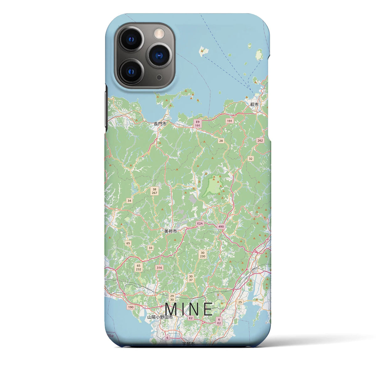 【美祢2（山口県）】地図柄iPhoneケース（バックカバータイプ）
