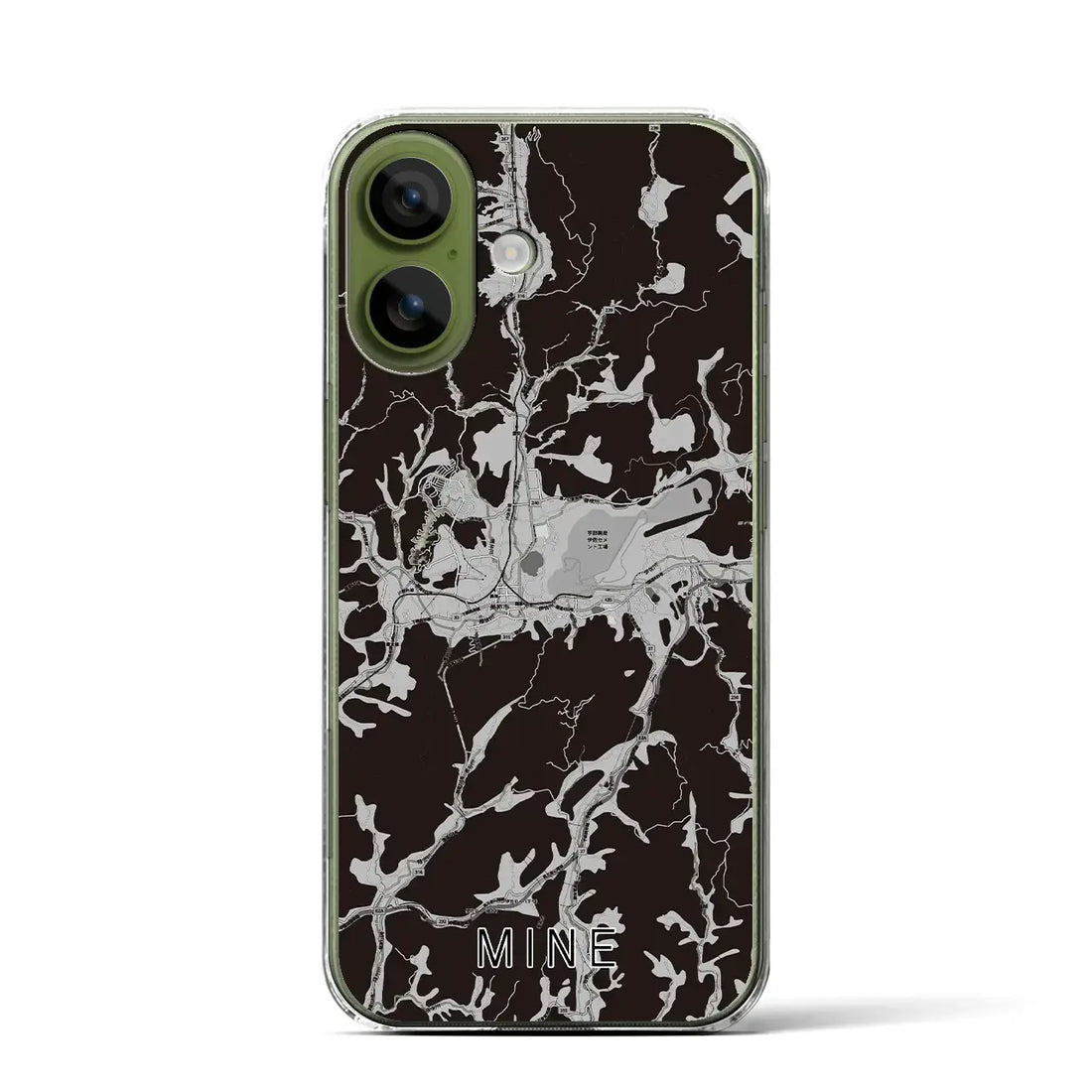 【美祢（山口県）】地図柄iPhoneケース（クリアタイプ）モノトーン・iPhone 17 Pro Max 用