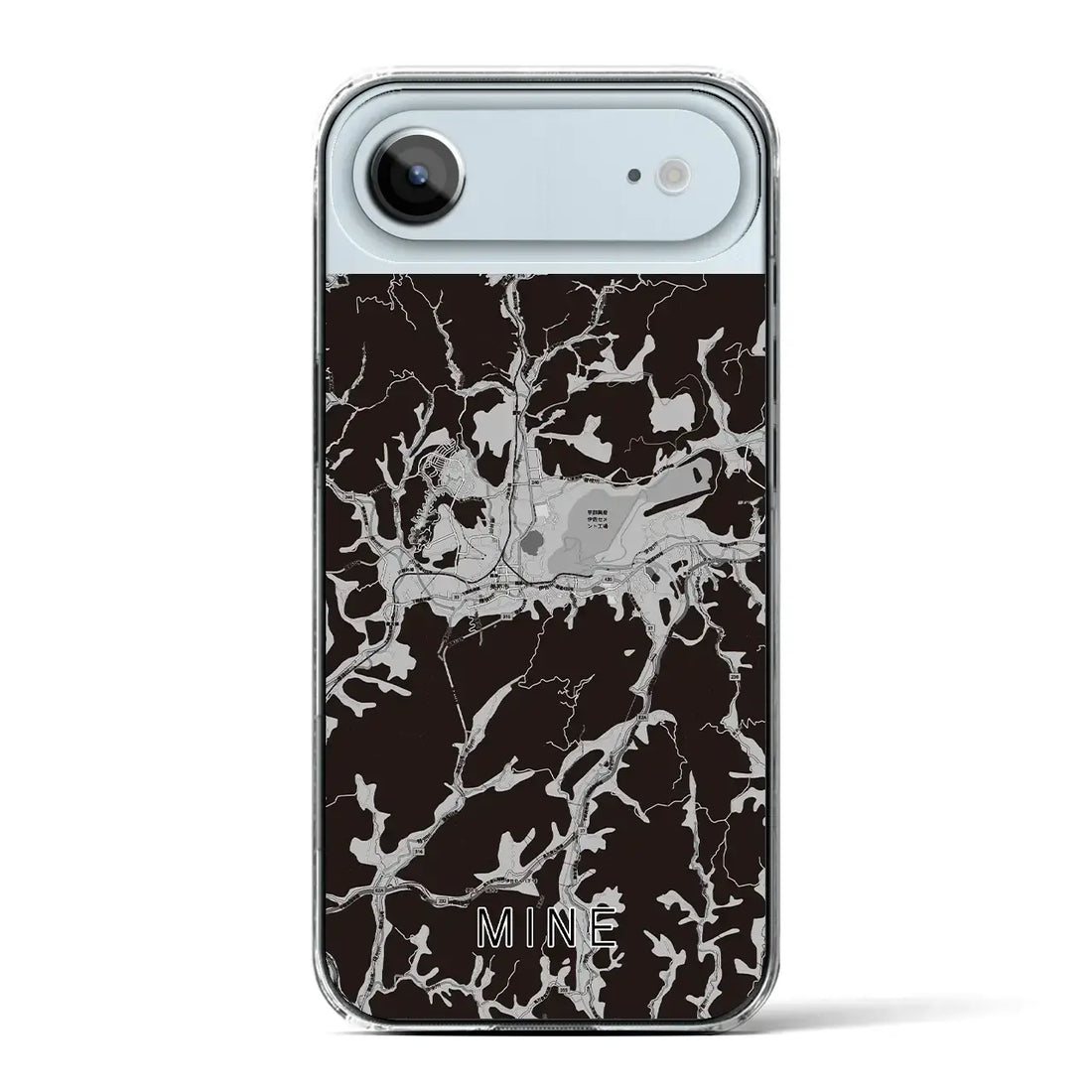 【美祢（山口県）】地図柄iPhoneケース（クリアタイプ）モノトーン・iPhone 17 Pro Max 用